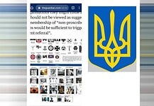 Az ukrán címert a szélsőséges szervezetek jelképei közé sorolták