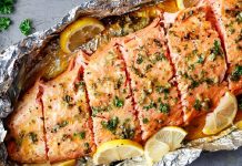 Fóliában sült lazac recept