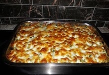 Spenótos-húsos rakott tészta