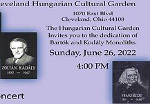 Ma van a Bartók és Kodály monolitjainak felavatása a Clevelandi Magyar Kultúrkertben
