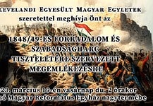 Szeretettel várjuk a clevelandi 1848/49-es forradalom és szabadságharc tiszteletére szervezett megemlékezésre
