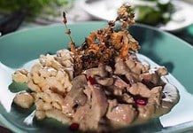 Szatymazi gombás pulykatokány juhtúrós galuskával