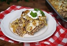 Rakott zöldbab darált hússal