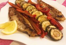 Roston tonhal, grillezett cukkinivel