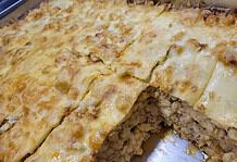 Tepsis húsos galuska