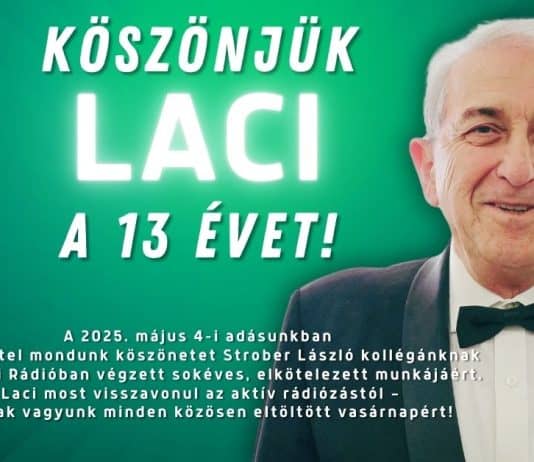 Köszönjük LACI a 13 évet! Hálásak vagyunk minden közösen eltöltött vasárnapért!