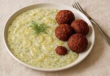 Kapros tökfőzelék fasírttal