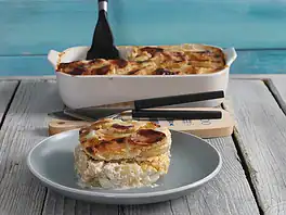 Tonhalas rakott burgonya