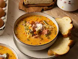 Húsvéti sonkaleves tejfölösen