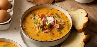 Húsvéti sonkaleves tejfölösen