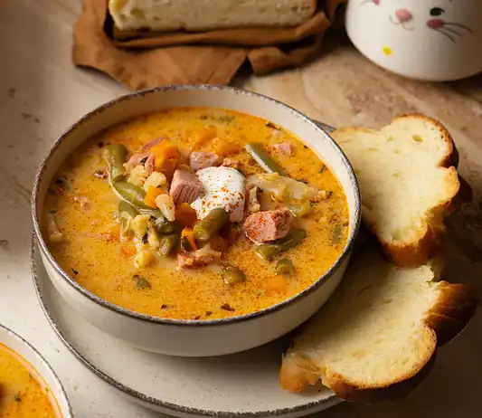 Húsvéti sonkaleves tejfölösen